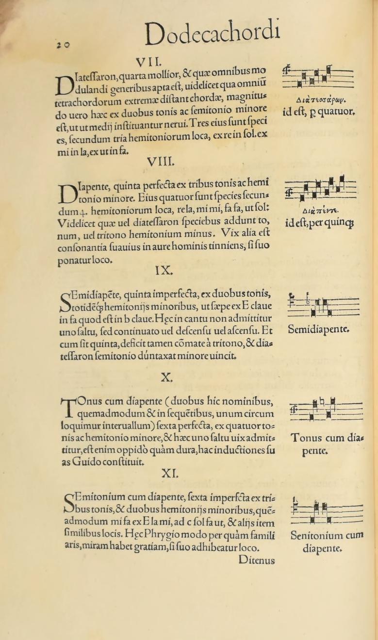 Original 1547 printed page 20: Intervals VII–XI