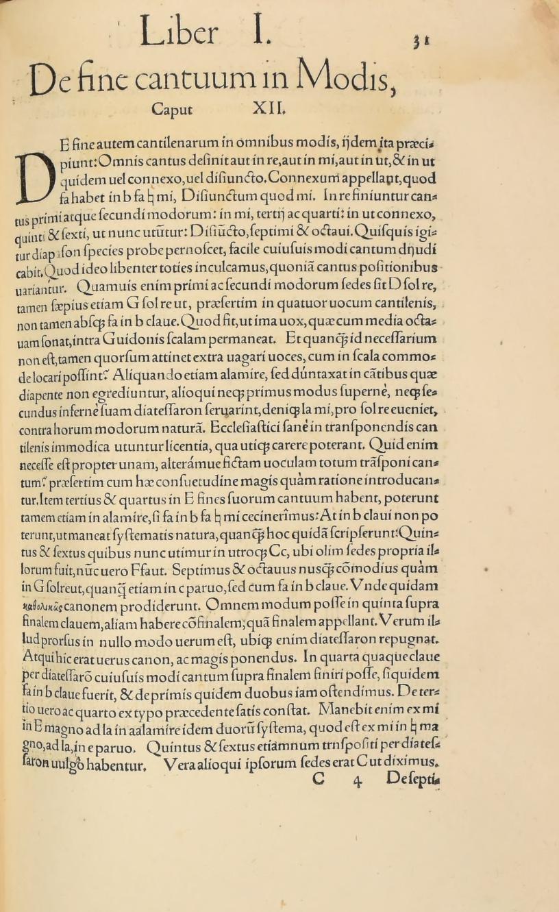 Original 1547 printed page 31: Chapter 12: modal finals and transposition