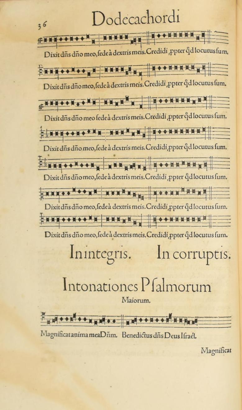 Original 1547 printed page 36: Intonations for the lesser psalms