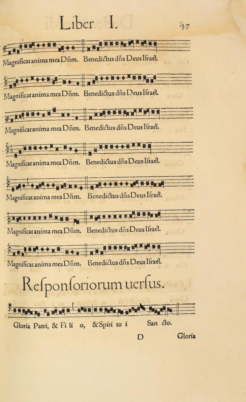 Original 1547 printed page 37: Intonations for the greater psalms and responsory verses