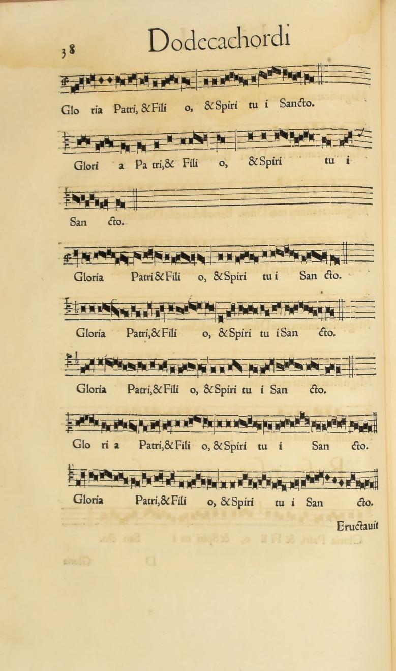Original 1547 printed page 38: The eight modal settings of Gloria Patri