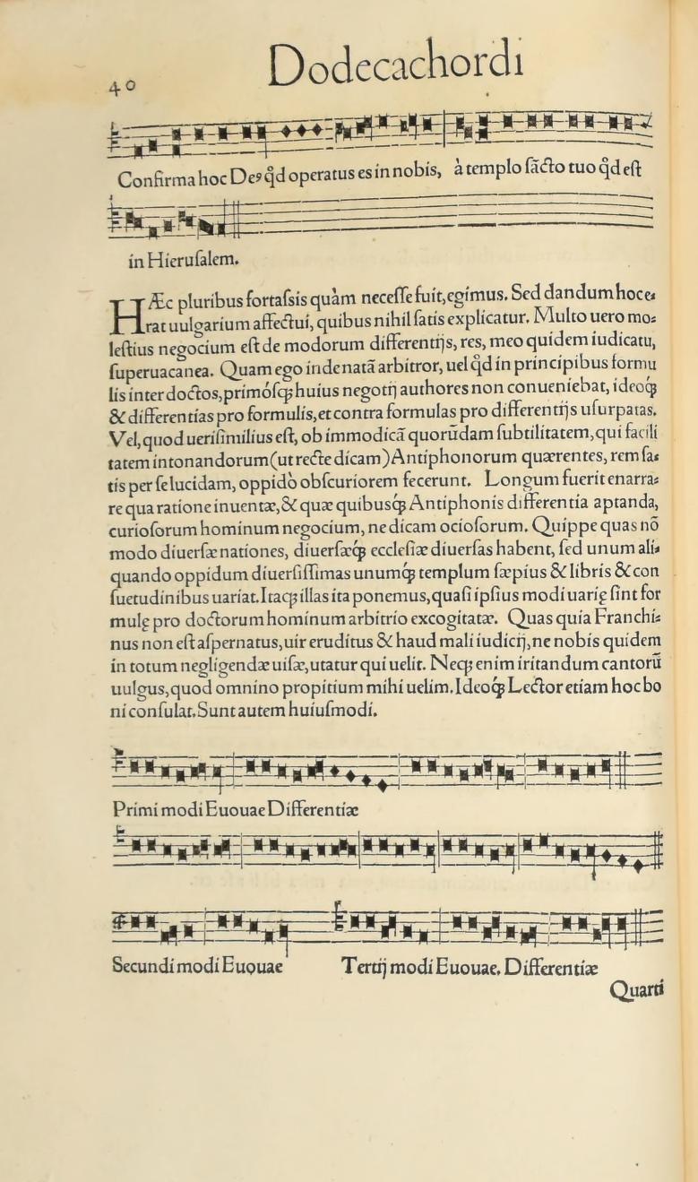Original 1547 printed page 40: Further introit notation and the modal differences