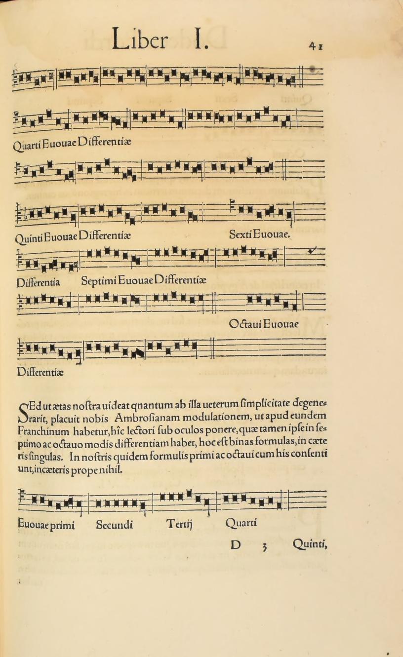 Original 1547 printed page 41: Euouae differences and Ambrosian formulas