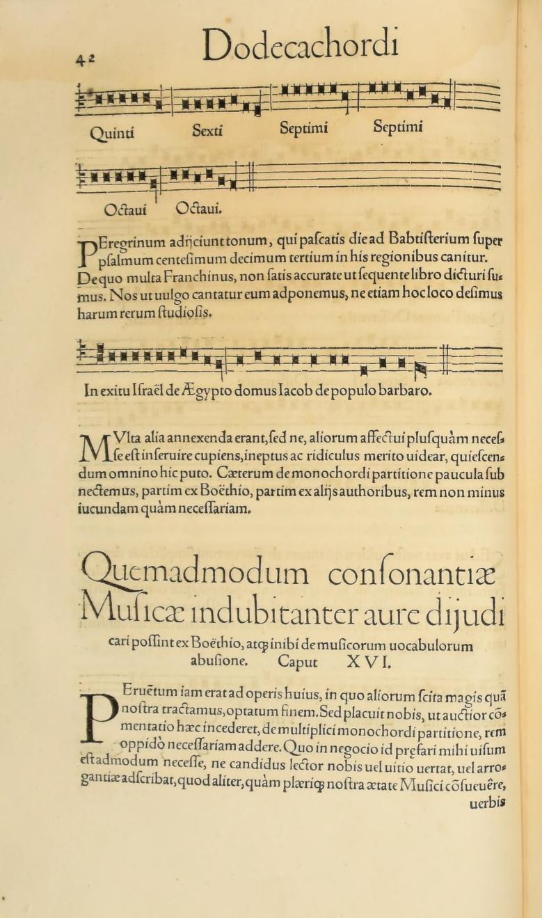Original 1547 printed page 42: Ambrosian endings and the peregrine tone, In exitu Israel