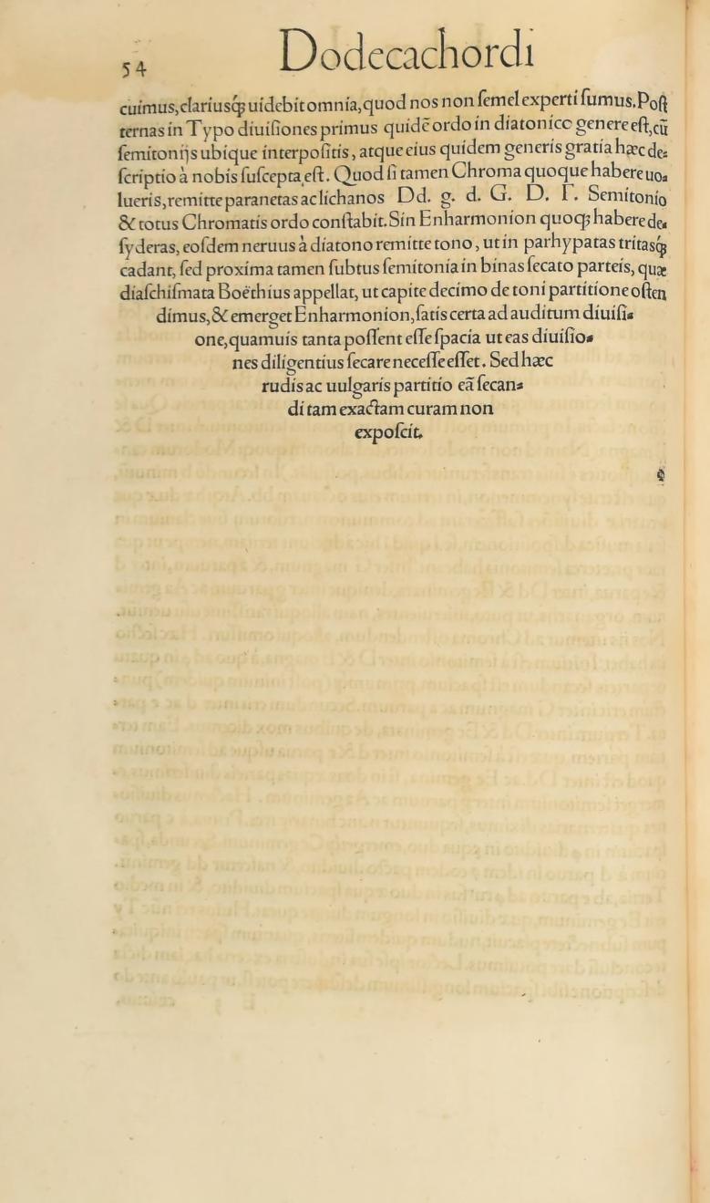 Original 1547 printed page 54: Semitone divisions by fourths and directions for the three genera